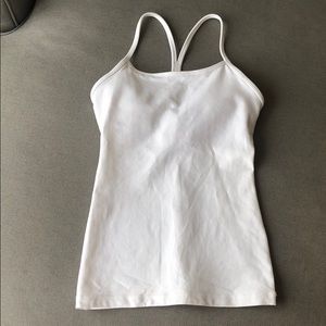 Lululemon white tank with built in bra - Size 4